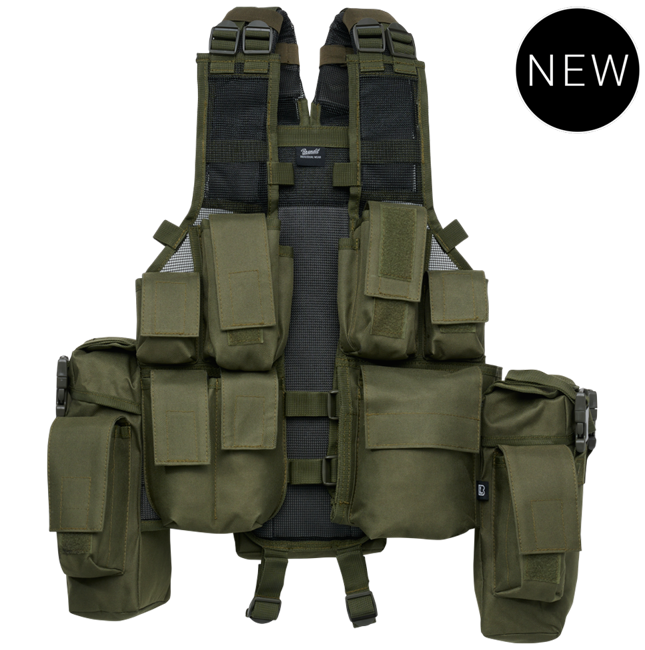 TACTICAL VEST - OLIVE - BRANDIT Olive Green | Military Tactical ...