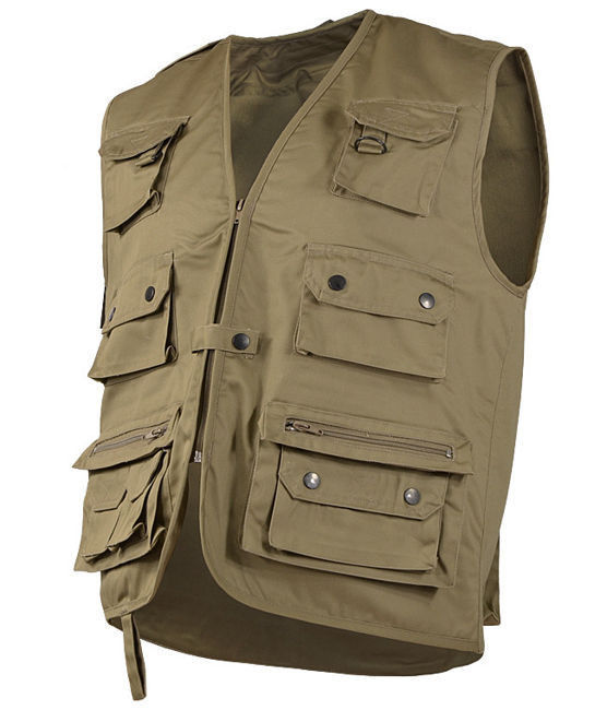 Khaki HUNTING AND FISHING VEST Khaki, Apparel \ Vests \ Hunting Fishing &  Rangervests Hunting \ Vests , Army Navy Surplus -  Tactical, Big variety - Cheap prices