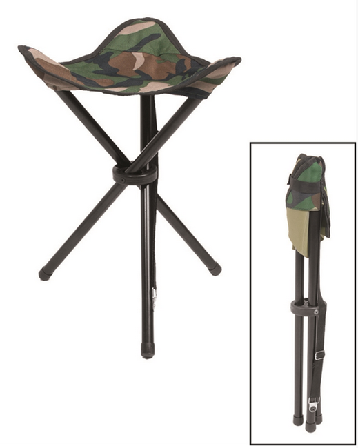 Woodland 3 Leg Folding Stool Polyester100 Military Tactical Tents