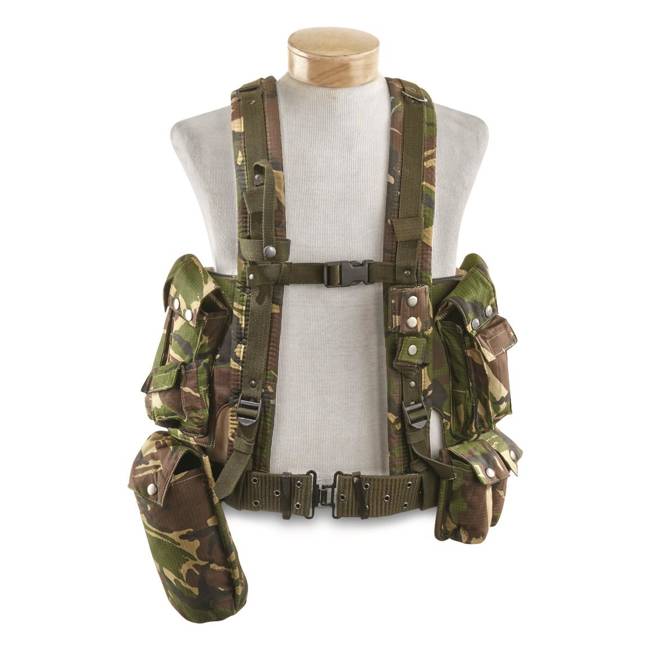 HARNESS, TACTICAL VEST - RIPSTOP CANVAS - DPM CAMO - GENUINE MILITARY