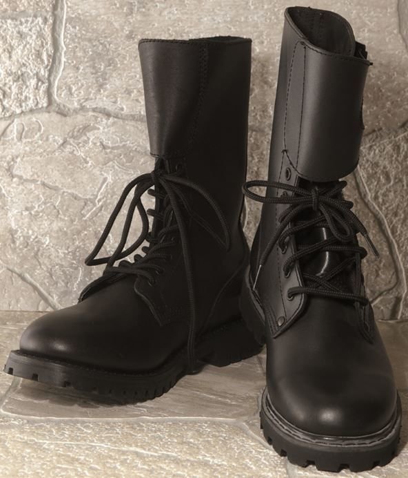 FRENCH FULL GRAIN LEATHER COMBAT BOOTS | Footwear \ Boots \ Black ...