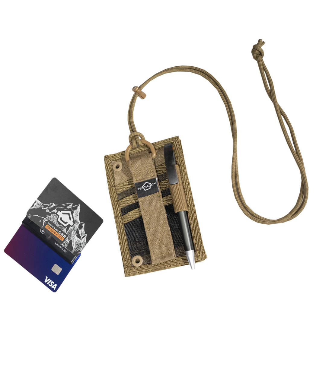 TACTICAL ID CARD HOLDER POUCH - Pentagon® - COYOTE Coyote | Trekking ...