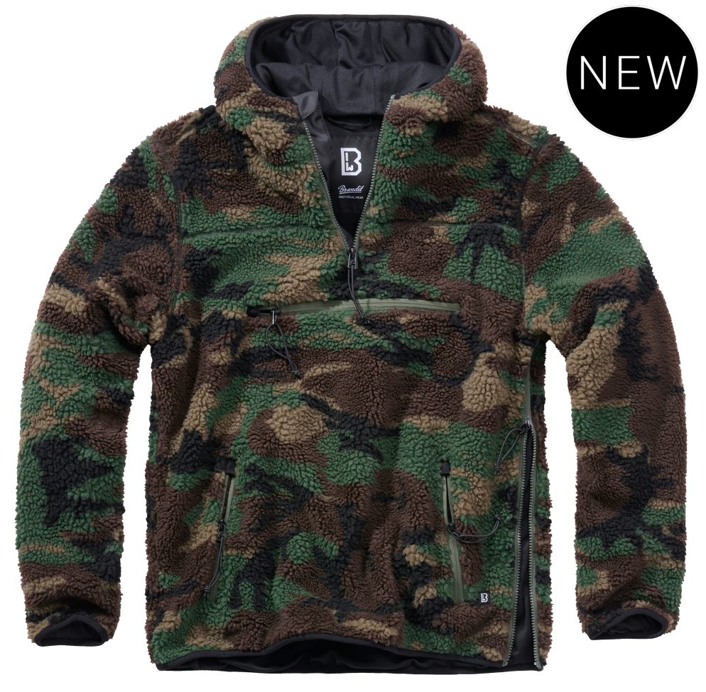 TEDDYFLEECE WORKER PULLOVER - WOODLAND - BRANDIT Woodland | Apparel \\  Jackets militarysurplus.eu | Army Navy Surplus - Tactical | Big variety -  Cheap prices | Military Surplus, Clothing, Law Enforcement, Boots, Outdoor  & Tactical Gear