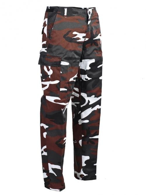 red camouflage trousers