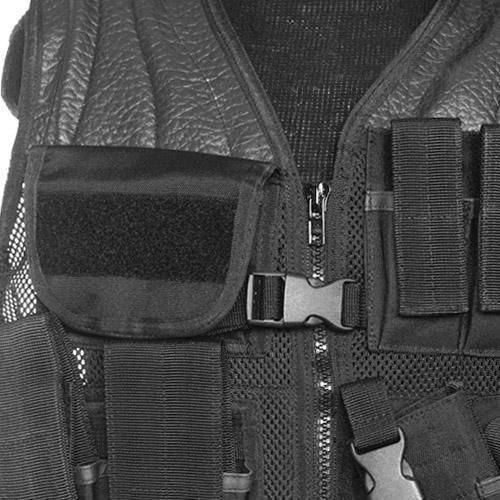  POLICE TACTICAL VEST - WITH NET AND BELT - BLACK