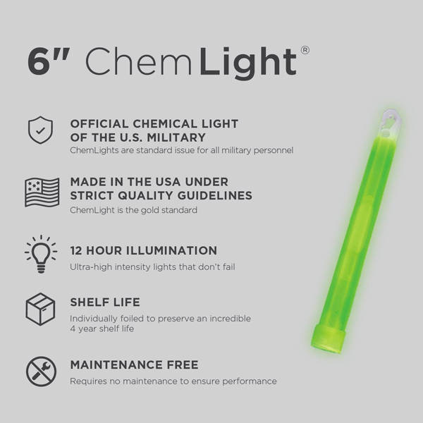 12-HOUR LIGHTSTICK - CYALUME® CHEMLIGHT - GREEN