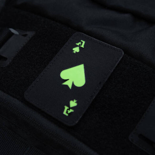 ACE OF SPADES PATCH - LASER CUT - CORDURA - BLACK/FLUORESCENT - M-TAC