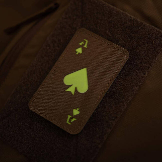 ACE OF SPADES PATCH - LASER CUT - CORDURA - COYOTE/FLUORESCENT - M-TAC