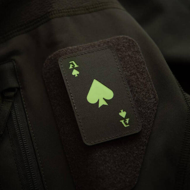 ACE OF SPADES PATCH - LASER CUT - CORDURA - RANGER GREEN/FLUORESCENT - M-TAC