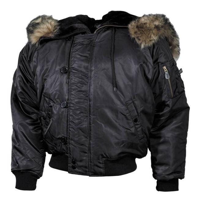 AMERICAN POLAR JACKET WITH THICK LINING, N2B, BLACK - MFH