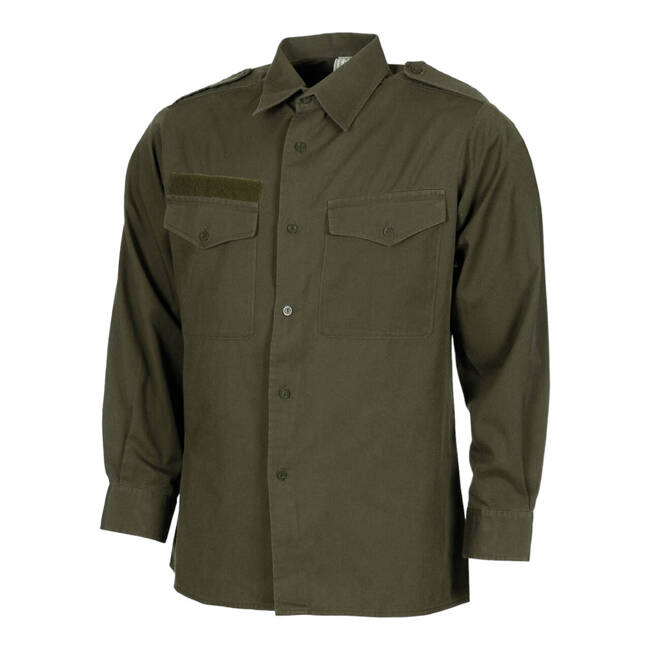 AUSTRIAN BH SHIRT - OD GREEN - MILITARY SURPLUS - USED