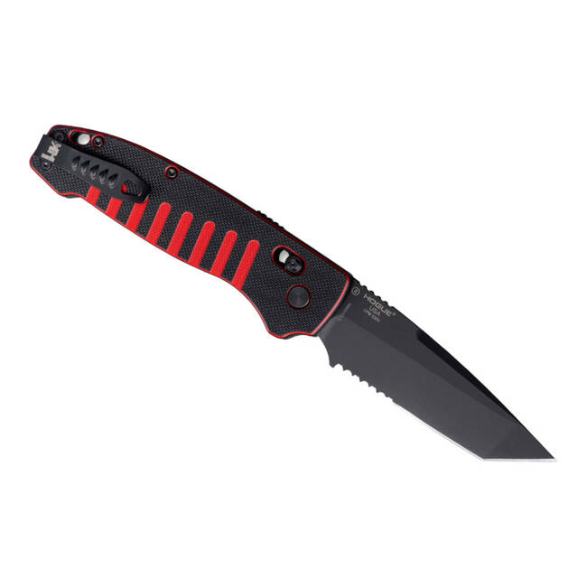 AUTOMATIC KNIFE HK BALLISTA XL 3.75" TANTO G10 RED & BLACK CERAKOTE PARTIALLY SERRATED - HECKLER & KOCH