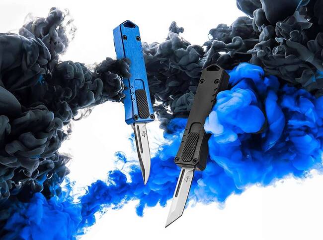 AUTOMATIC KNIFE MICRO USB OTF BLAU - BOKER PLUS