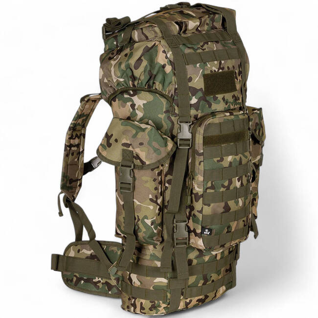 BACKPACK COMBAT BW - MOLLE - ALUMINUM ROD - 65 L - MFH - OPERATION CAMO