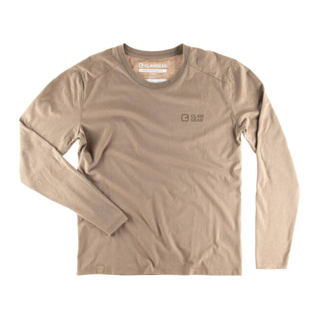 BASIC LONG SLEEVE T-SHIRT - KHAKI - CLAWGEAR 