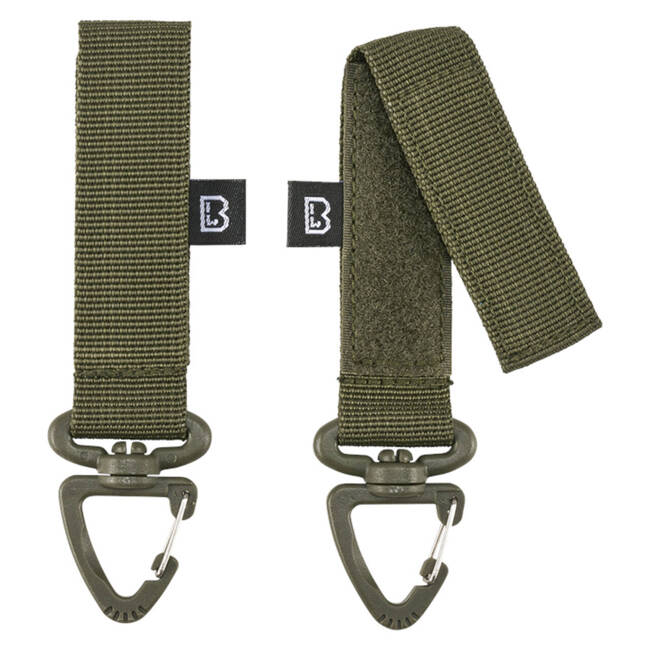 BELT CARABINER WITH LOOP - MOLLE - 2 PCS - OLIVE - BRANDIT 