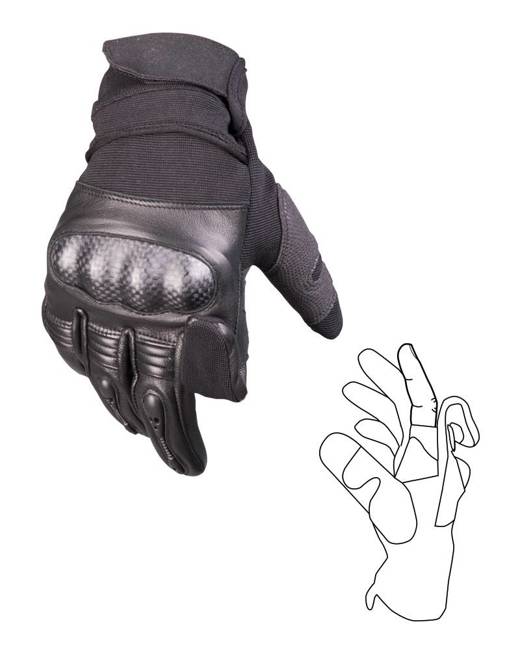 BLACK LEATHER TACTICAL GLOVES GEN.II