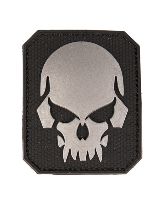 BLACK PVC SKULL 3D PATCH W. HOOK&LOOP CLOSURE