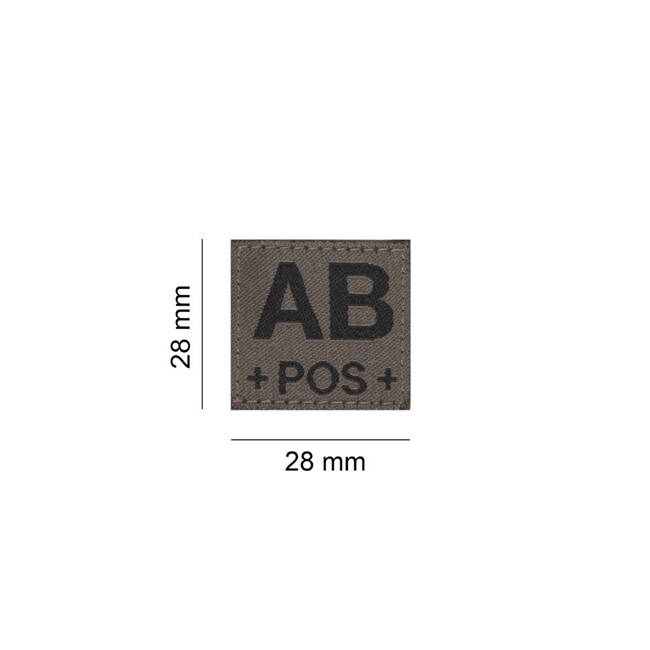 BLOOD GROUP PATCH - AB POS - RAL7013 - CLAWGEAR