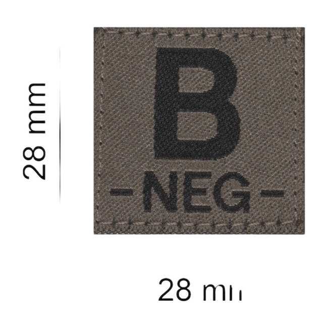 BLOOD GROUP PATCH - B NEG - RAL7013 - CLAWGEAR