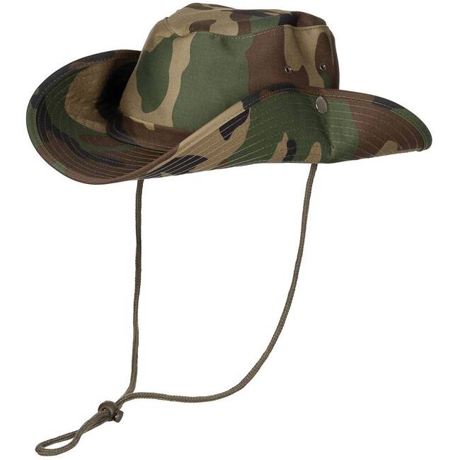 BUSH HAT - CHIN STRAP - RIPSTOP - WOODLAND