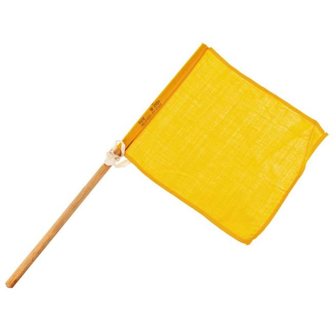 BW FLAG SIGNAL - YELLOW - WOODEN HANDLE - LIKE NEW