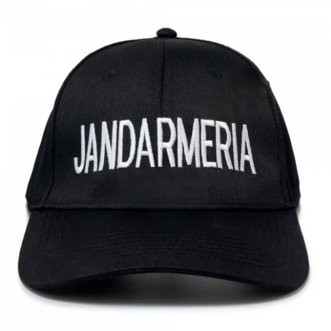 Black "JANDARMERIA" text cap