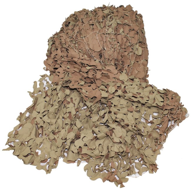 Burnt camouflage netting, cut, khaki - Military Surplus from British Army - Size 4 x 4 m - Used