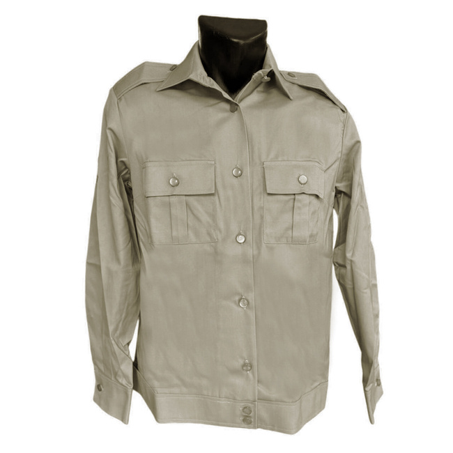 CADRES SHIRT WITH POCKETS, EPAULETTES AND BAND AT THE HEM - KHAKI