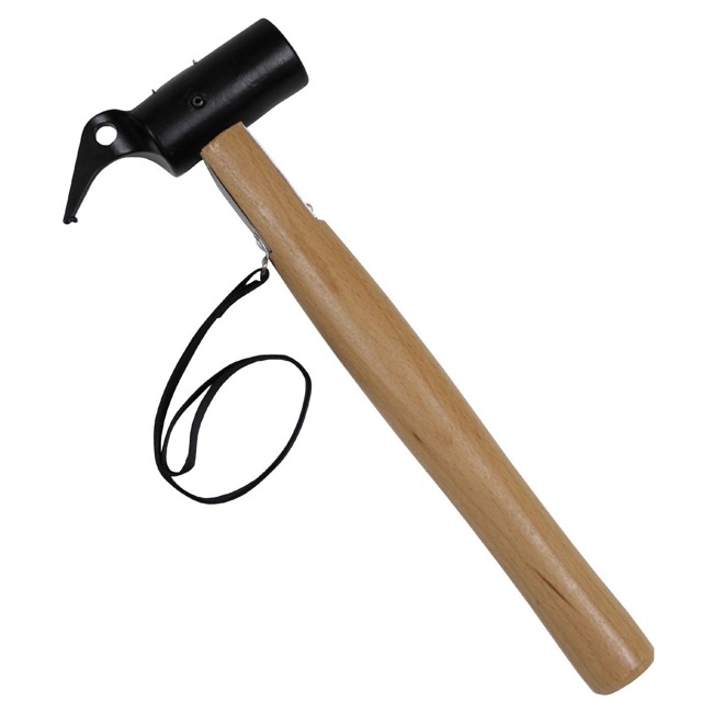 Camping Mallet, hammerhead, metal, wooden handle, ca. 30 cm