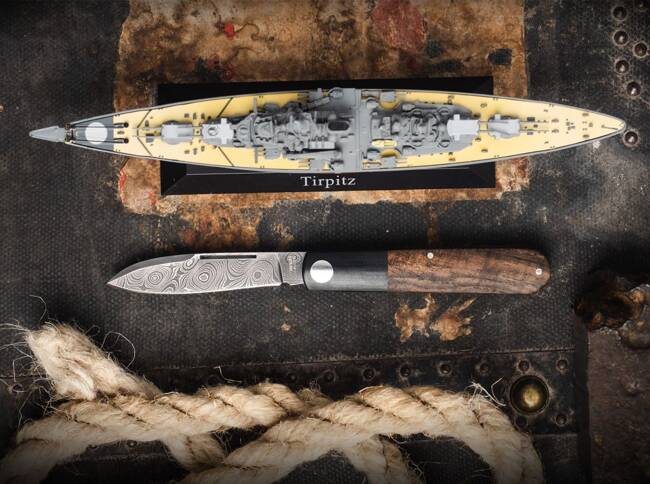 DAMASCUS KNIFE BARLOW PRIME TIRPITZ - BOKER