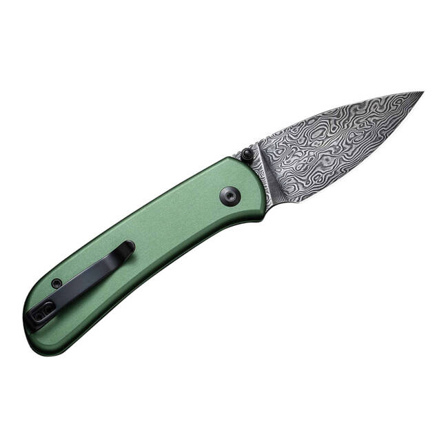 DAMASCUS KNIFE QUBIT ALUMINUM GREEN - CIVIVI