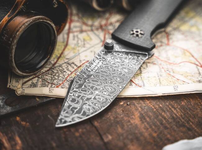 DAMASCUS KNIFE TIGER-DAMASCUS - BOKER