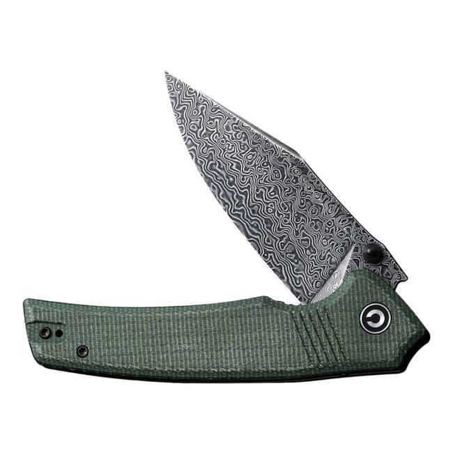 DAMASCUS KNIFE TRANQUIL MICARTA GREEN - CIVIVI