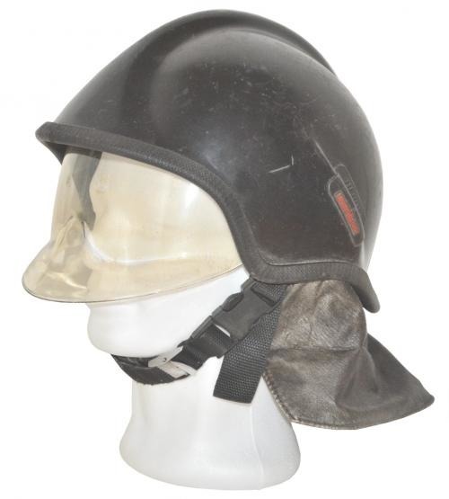 DANISH BLACK ´HEROS II´ FIREFIGHTER HELMET USED