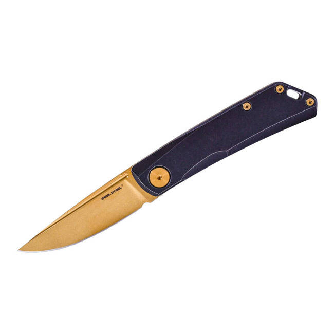 EDC KNIFE LUNA TITANIUM BLACK & GOLD - REAL STEEL