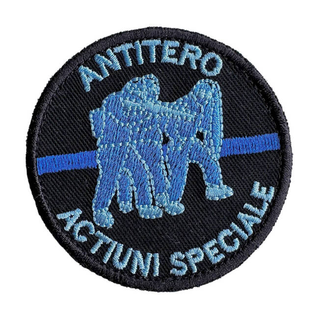 EMBLEM, ROUND PATCH - ANTI-TERRORIST - SPECIAL ACTIONS - WITH HOOK AND LOOP APPLICATION