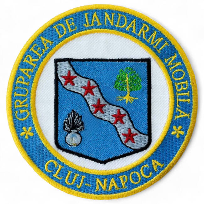 EMBLEMA GRUPAREA DE JANDARMI MOBILA CLUJ-NAPOCA, CU APLICARE PRIN COASERE