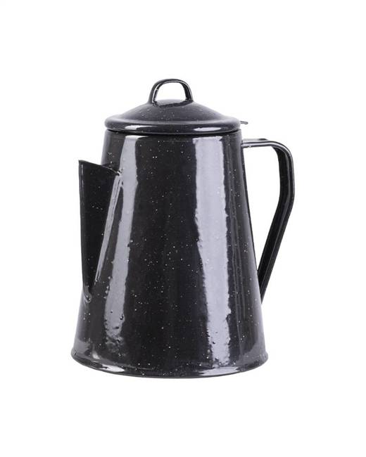 ENAMELLED COFFEE POT WITH PERCOLATOR - Mil-Tec® - BLACK