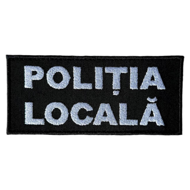 Emblema POLITIA LOCALA, cu aplicare tip Velcro (cu scai) - 11 x 5 cm 