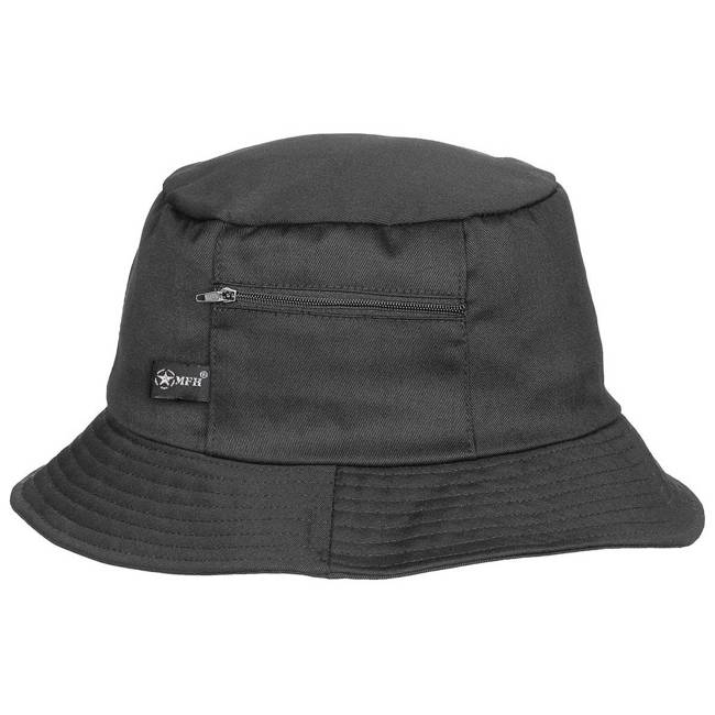 FISHER HAT WITH SIDE POCKET - MFH® - BLACK