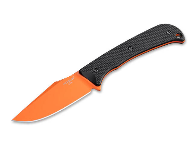 FIXED BLADE KNIFE EXTRAK 3.3" CLIP POINT ORANGE CERAKOTE - HOGUE