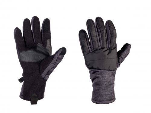 FLEECE GLOVES - THINSULATE WITH PVC PALMS - GREY-BLACK