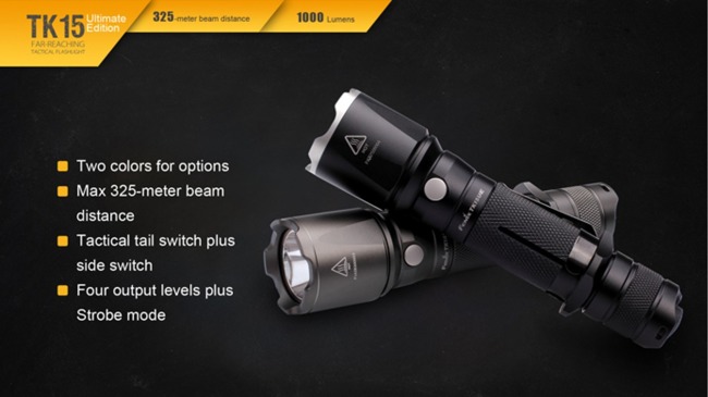 Flashlight Fenix TK15UE, water resistant