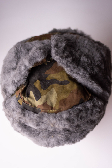 Fur hat, Cold War era, Romanian Army Surplus - GREY/CAMO