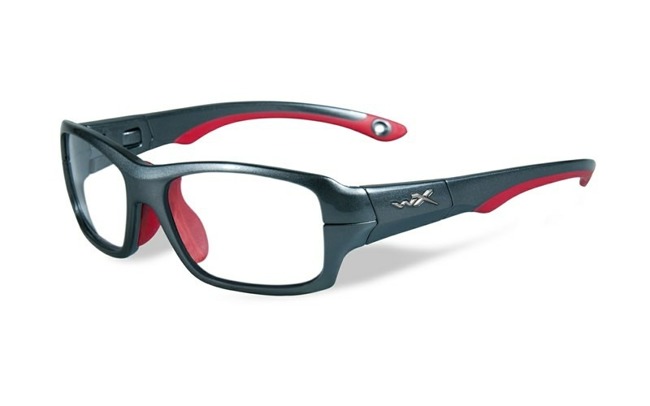 Glasses - Wileyx - FIERCE Clear Dark Silver/Red Frame