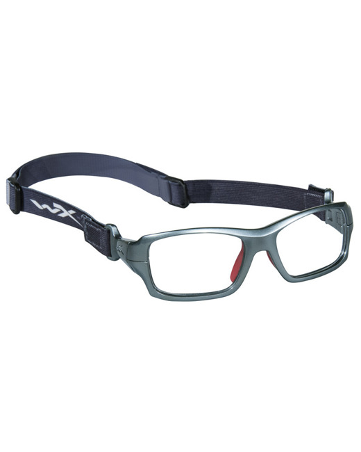 Glasses - Wileyx - FIERCE Clear Dark Silver/Red Frame