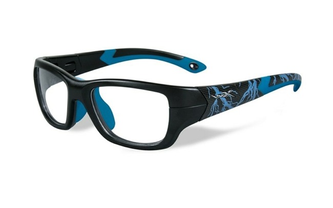 Glasses - Wileyx - FLASH Clear Matte Black Lightning/Electric Blue Frame