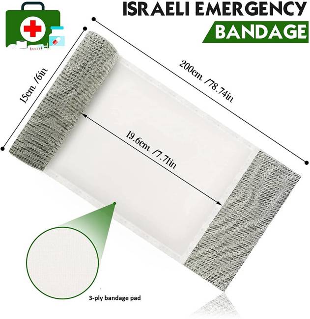 ISRAELI BANDAGE - 6 IN/15 CM - PORTABLE VACUUM PACK 