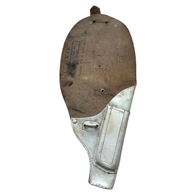 ITALIAN ARMY WHITE LEATHER HOLSTER USED